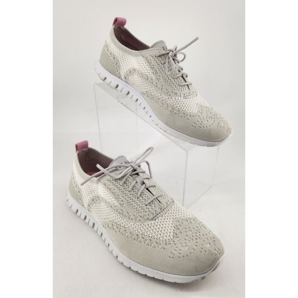 Cole Haan Women’s Size 9 B Zero Grand Knit Oxford Shoe Gray White Comfort W24030